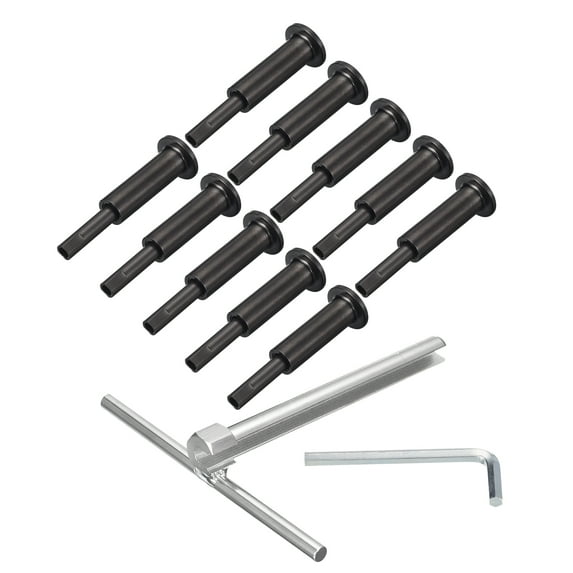 10 Pack Black Invisible Cable Railing Kit, T316 Stainless Steel 1/8" Swage Tensioner, Terminal Hidden for 2"x2" Wood/Met