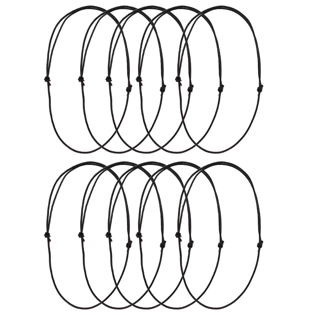 10 Pack Black Leathers Cords Adjustable Knots Sliding Knot Necklace