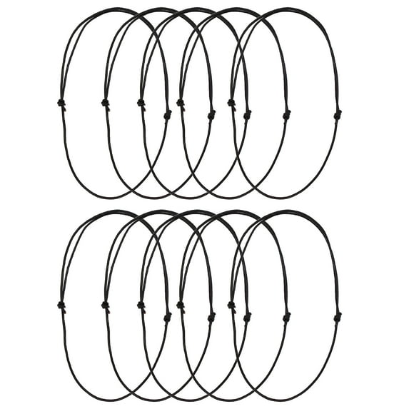 10 Pack Black Leathers Cords Adjustable Knots Sliding Knot Necklace Rope Jewelry Making Supplies Necklace Cords