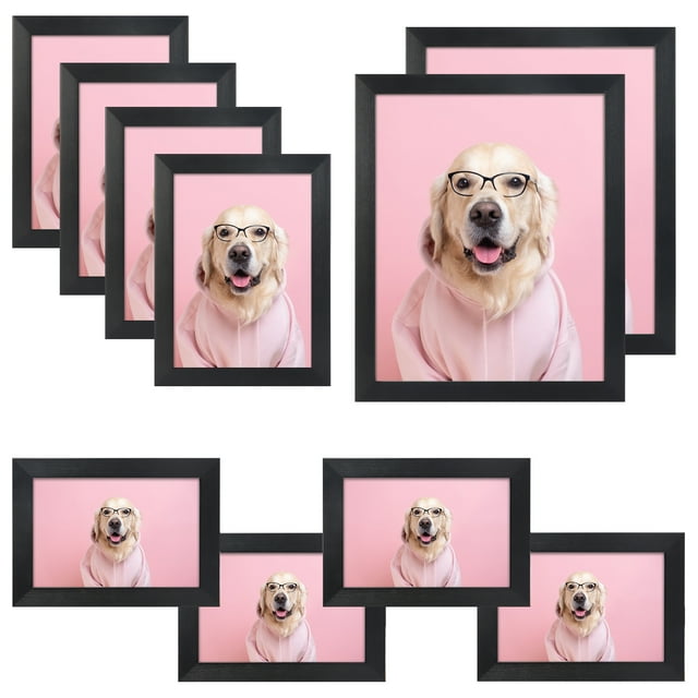10 Pack Black Picture Frames Collage for Various Sizes Photos, Two 8x10, Four 5x7, Four 4x6