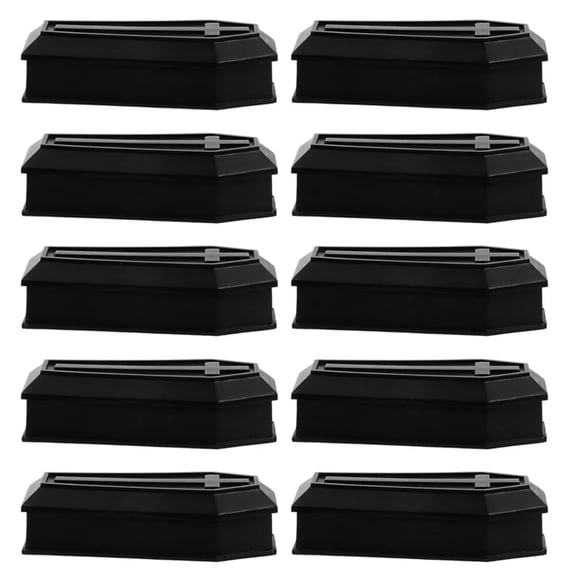 10 Pack Black Plastic Mini Coffin Boxes for Halloween Party Favors, Candy Storage, Novelty Decorations, 4.3 x 2.2 Inches
