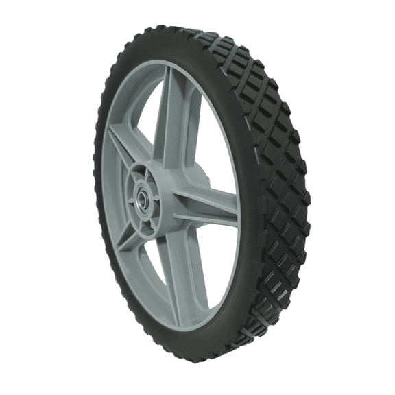 10-Pack Black Spoked Plastic Wheel Set: 12-inch Lawn Mower/Wagon Cart Replacement Puncture-Proof, Sturdy Build