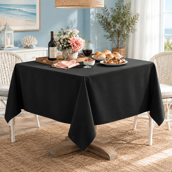 10 Pack Black Square Tablecloths 52x52 Inch For Dining Tables