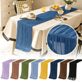 thumbnail image 1 of 10 Pack Black Table Runner 17x108 Inch – Bohemian Cheesecloth Gauze Table Runner, Rustic Wedding Party Farmhouse Table Decoration, Lightweight Draping Fabric for Banquet Reception Home, 1 of 6