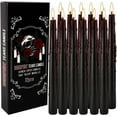 thumbnail image 1 of 10 Pack Black Taper Candles 12 Inch Tall 3/4 Inch Thick Burn 10 Hours, 1 of 13