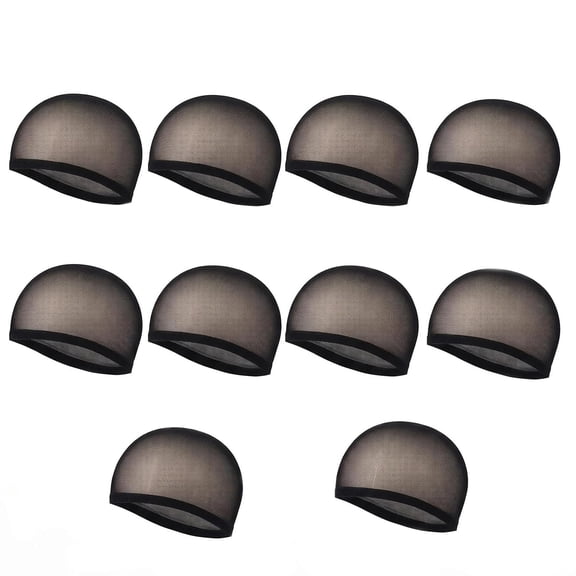 10 Pack Black Wave Caps, Soft Stretchy Nylon Stocking Liner for Men & Women, Lightweight Beanie Caps for Waves, Wig Wear & Overnight Hair Protection