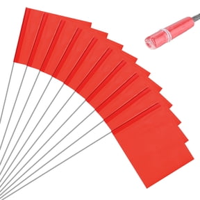 10-Pack Blank Marking Flags, 15x5.1x4 Inch Waterproof Yard Flags Marking for Lawn/Garden/Irrigation/Landscape/Sprinkler [Red]