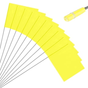 10-Pack Blank Marking Flags, 15x5.1x4 Inch Waterproof Yard Flags Marking for Lawn/Garden/Irrigation/Landscape/Sprinkler [Yellow]