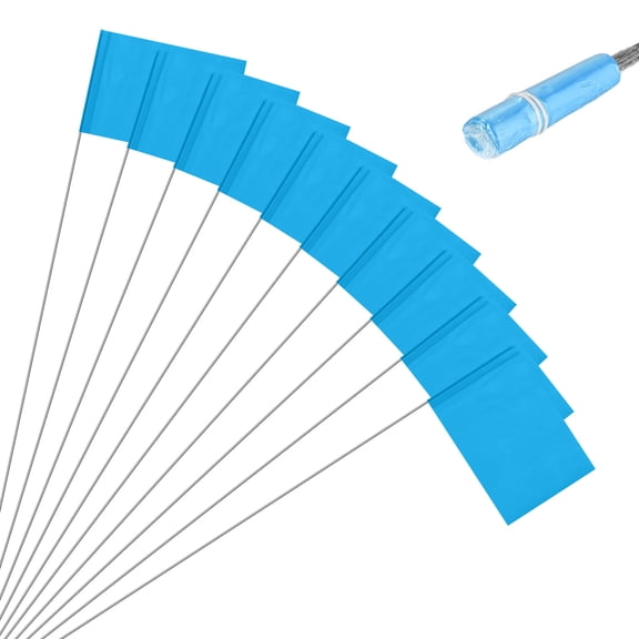10-Pack Blank Marking Flags, 21x2.5x3.5 Inch Waterproof Yard Flags Marking for Lawn/Garden/Irrigation/Landscape/Sprinkler [Blue]