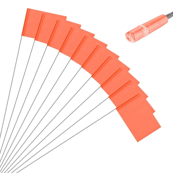 10-Pack Blank Marking Flags, 21x2.5x3.5 Inch Waterproof Yard Flags Marking for Lawn/Garden/Irrigation/Landscape/Sprinkler [Orange]