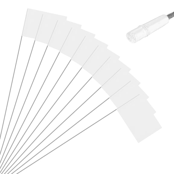 10-Pack Blank Marking Flags, 21x2.5x3.5 Inch Waterproof Yard Flags Marking for Lawn/Garden/Irrigation/Landscape/Sprinkler [White]