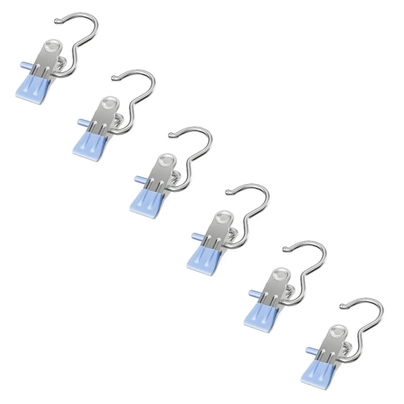 10 Pack Blue Boot Clip Hangers Pants Storage Clips Heavy Duty Closet Organizer Hooks for Yoga Pants Leggings Socks Hats Metal Rotating Hanger Clips