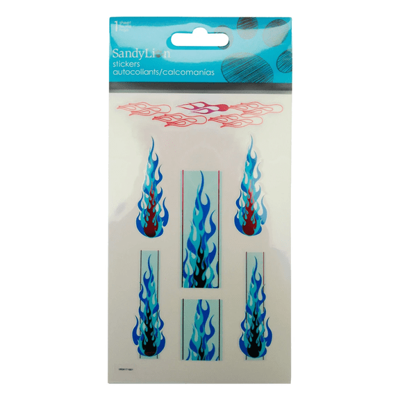 10 Pack Blue Race Car Flames Stickers, High Quality Decals with Electric Blue Flame Design, Perfect for Model Cars, Laptops, DIY Projects, Easy to Apply, Repositionable, Bold, Eye Catching, Bulk