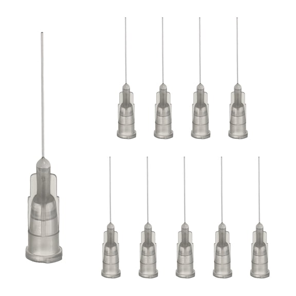 10 Pack Blunt Tip Dispensing Needle, 27 Gauge Stainless Steel Dispensing Tips with Luer Lock 1" Blunt Dispenser Needle for Measuring, Refilling Inks, Gray