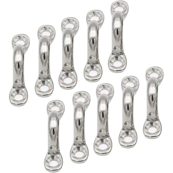 10 Pack Boat Top Pad Eye, Stainless Steel Bimini Boats Top Eye Strap with Screws, Sturdy Tie Down Anchors Hardware, Kayak Deck Loops for Boat Canoe Rigging