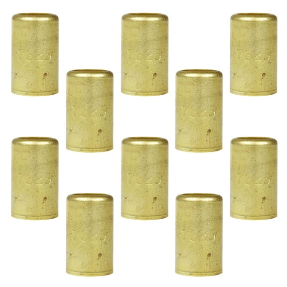 10 Pack Brass Ferrule 9/16" Inner Diameter 7/16" Pierce Smooth Crimp Fitting