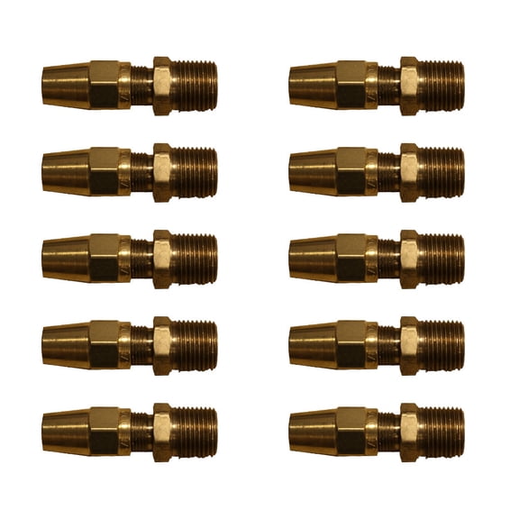 10 Pack Brass Straight Union for Nylon Tube 1/4 - Air Brake Line Union Replaces 12-8504 12-09951 11201 016240 1462X4 17714624 283135 62NTA4 62P04 AM17714624 BLT11201 M1347 PHI128504