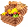 thumbnail image 1 of 10 Pack Bread Baskets, 15.7 Inch Poly Wicker Serving Trays, Imitation Rattan Woven Storage for Fruit, Snacks, Vegetables, Kitchen, Restaurant, Hotel, Home Display$$Home Decor, Kitchen, & Other, 1 of 6