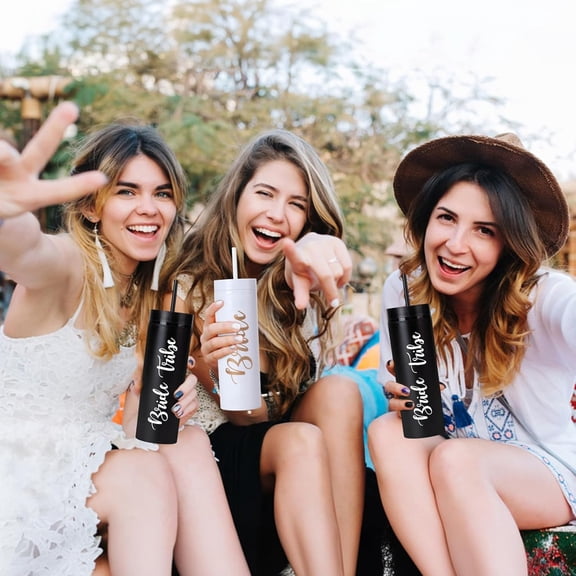 10 Pack Bride to Be Tumbler | 16 oz Bride Tribe Tumblers | Bachelorette Party Cups | Engagement Wedding Gifts Bridesmaids Mugs Bachelorette Party Supplies & Games