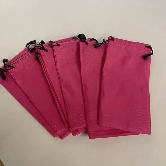 10-Pack Bright Pink Drawstring Sunglasses Microfiber Cloth Soft Case Storage Bag