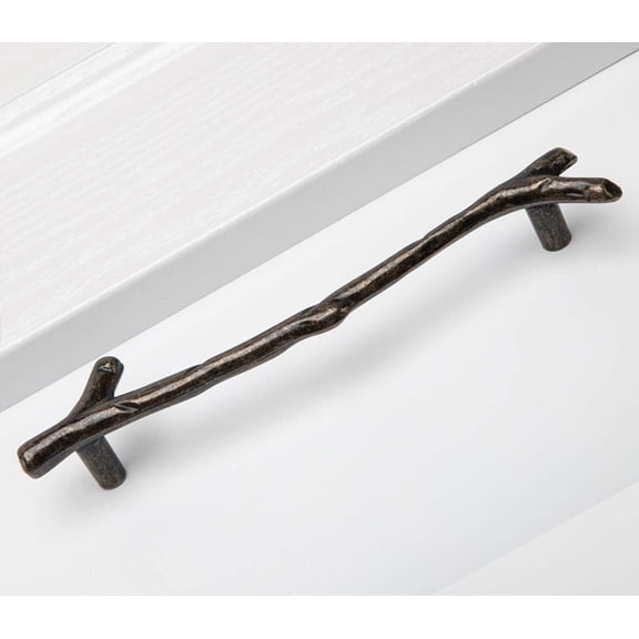 10 Pack Bronze Twig Pulls - Branch Zinc Alloy Decorative Cabinet Wardrobe Furniture Door Drawer Knobs, (96mm) Hole Centers
