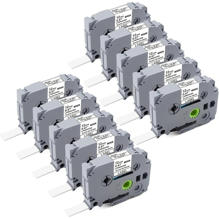 10-Pack for Brother P-Touch Label Tape 12mm 0.47 White TZe-231