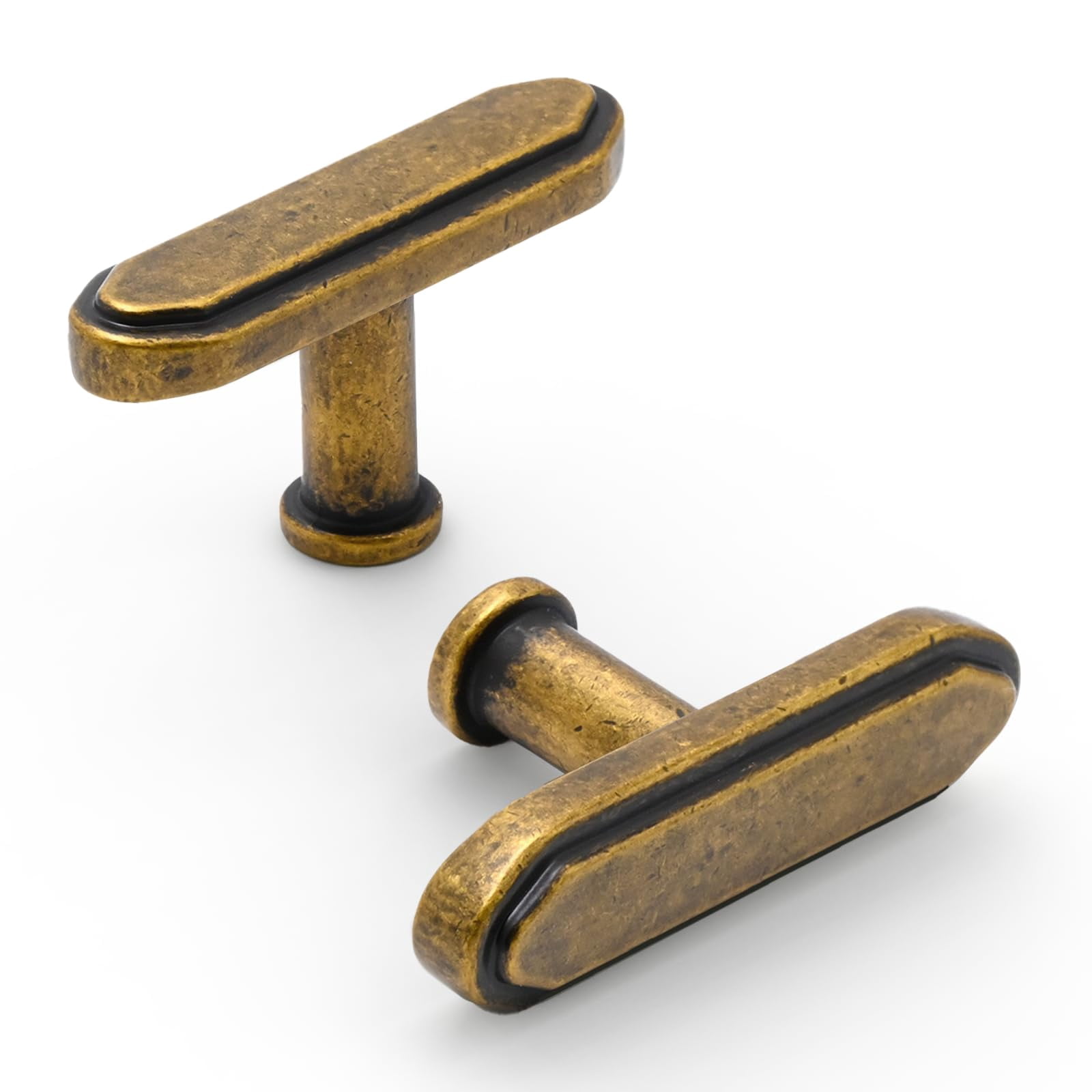10 Pack Brushed Antique Brass Kitchen Cabinet Knobs Cabinet Hardware Zinc Knobs for Dresser Drawers
