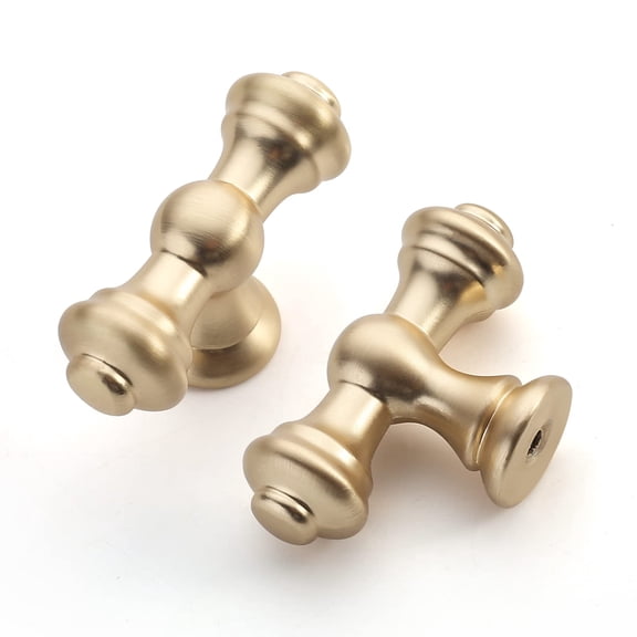 10 Pack Brushed Brass Cabinet Knobs - Gold Dresser & Drawer Knobs for Kitchen Cabinet Hardware