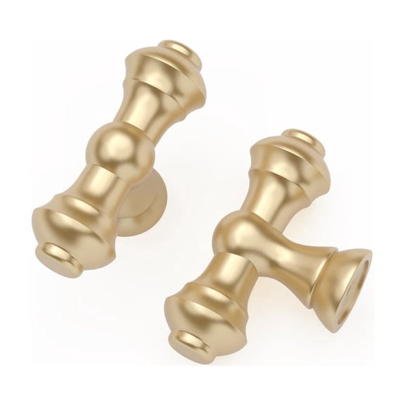 10 Pack Brushed Brass Cabinet Knobs - Gold Dresser & Drawer Knobs for Kitchen Cabinet Hardware