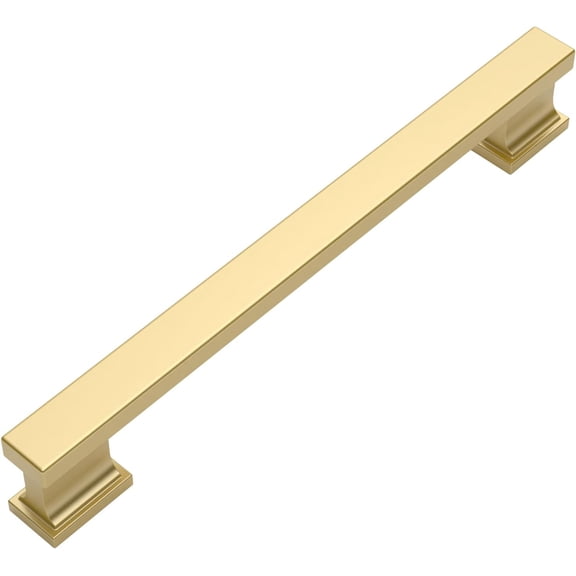 10 Pack Brushed Gold Cabinet Knobs 1.46 Inch(37mm) Single Hole Cabinet Handles Rectangle Dresser Knobs Drawer Knob for Bathroom Cabinets