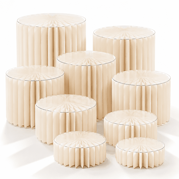 10 Pack Buffet Risers Foldable High Load-bearing Food Display For Table Cylinder Cake & Dessert Stands Weddings Party Catering Ho