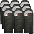 thumbnail image 1 of 10 Pack Bulk Wholesale of Cold Weather Hooded Sleeping Bags for Adults, Kids, Homeless, Camping, Indoors, Outdoors - 10 Count Hooded Sleeping Bags in Black 71"L x 30"W, 1 of 7