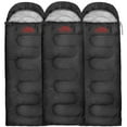 thumbnail image 1 of 10 Pack Bulk Wholesale of Cold Weather Hooded Sleeping Bags for Adults, Kids, Homeless, Camping, Indoors, Outdoors - 10 Count Hooded Sleeping Bags in Black 71"L x 30"W, 1 of 6