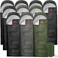 thumbnail image 1 of 10 Pack of Bulk Wholesale Cold Weather Hooded Sleeping Bags for Adults, Kids, Homeless, Camping, Indoors & Outdoors - 10 Count Hooded Sleeping Bags in Black, Gray & Forest Green  71"L x 30"W, 1 of 9