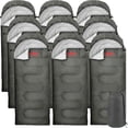 thumbnail image 1 of 10 Pack of Bulk Wholesale Cold Weather Hooded Sleeping Bags for Adults, Kids, Homeless, Camping, Indoors, Outdoors - 10 Count Hooded Sleeping Bags in Gray 71"L x 30"W, 1 of 7