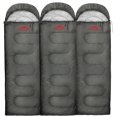 thumbnail image 1 of 10 Pack of Bulk Wholesale Cold Weather Hooded Sleeping Bags for Adults, Kids, Homeless, Camping, Indoors, Outdoors - 10 Count Hooded Sleeping Bags in Gray 71"L x 30"W, 1 of 6