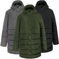 thumbnail image 1 of 10 Pack Kid’s Winter Waterproof Wind Resistant Hooded Parka Coats for Boys, Girls, Fall, Winter, Cold Weather, Freezing Temperatures & Donation in Black, Gray & Green, 1 of 9