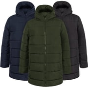 Trail maker Waterproof Long Puffer Jackets, Mens Hooded Winter Coats, 10 Pack Assorted Colors