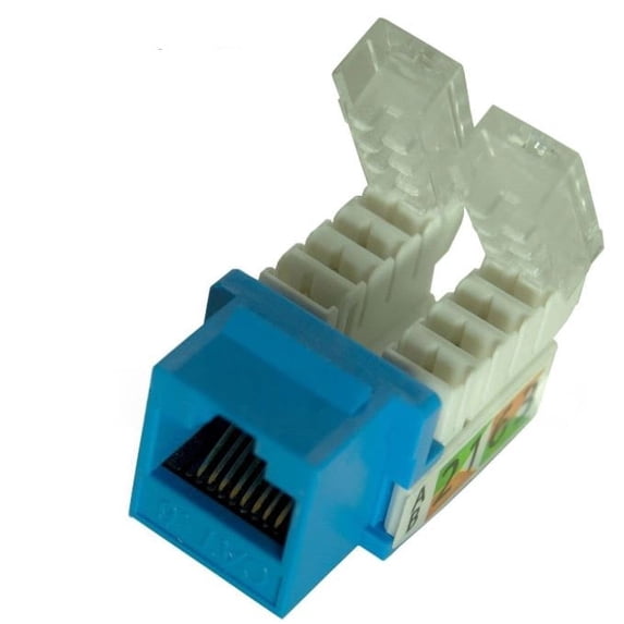 Replacement 10-Pack CAT6 RJ45 Keystone Jacks – 110 Punch-Down or Toolless, Blue