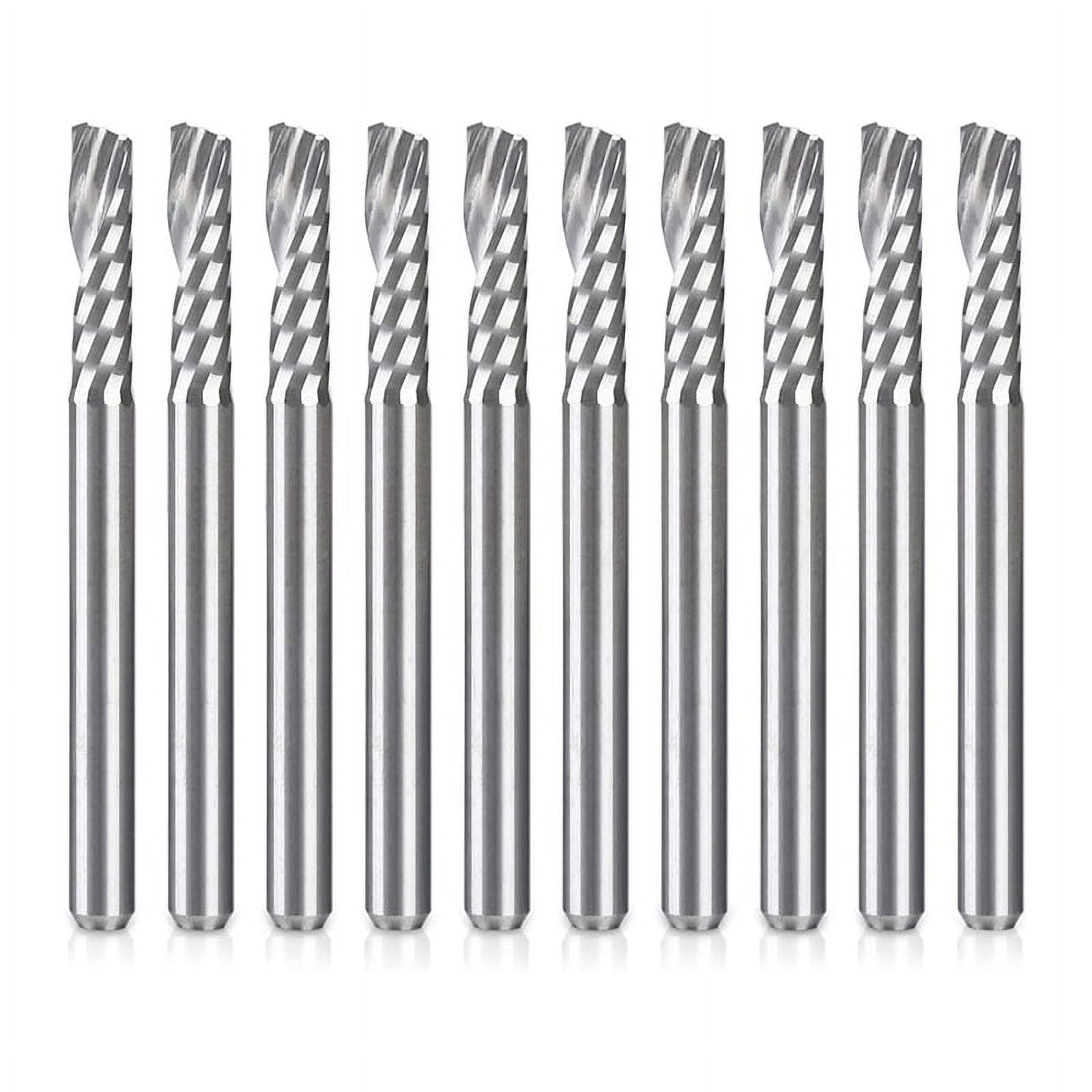 10 Pack CNC Router Bits 1/8 inch Spiral Upcut Router Bit Single Flute End Set Milling Cutter