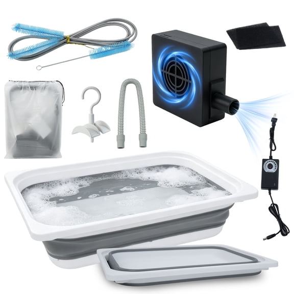10 Pack CPAP Cleaning Kit with CPAP Hose Dryer, with Speed Control Hose Dryer, Collapsible Wash Basin & Hose Hanger,17-inch Hose, 7ft Cleaning Brush, CPAP Cleaning Supplies with Storage Bag