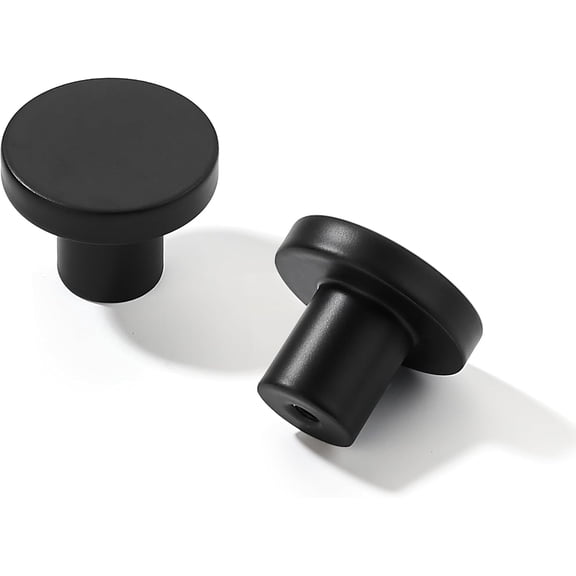 10 Pack Cabinet Knobs Black Kitchen Cabinet Knobs Round Dresser Drawer Knobs Matte Black Drawer Pulls Closet Door Knobs 1-1/5 Inch