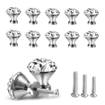 thumbnail image 1 of 10 Pack Cabinet Knobs Drawer Crystal Pulls 30 mm Clear Glass Round Diamond Knobs Handle for Cabinet Kitchen Dresser Cupboard, 1 of 8