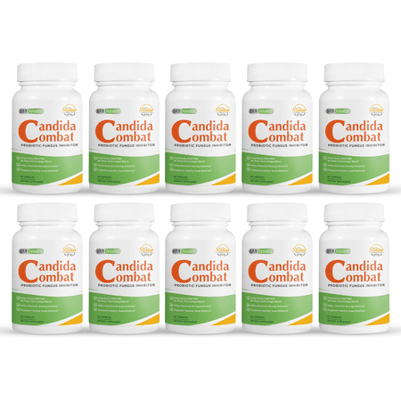 10 Pack Candida Combat Probiotic Fungus Inhibitor-60 Capsules x10