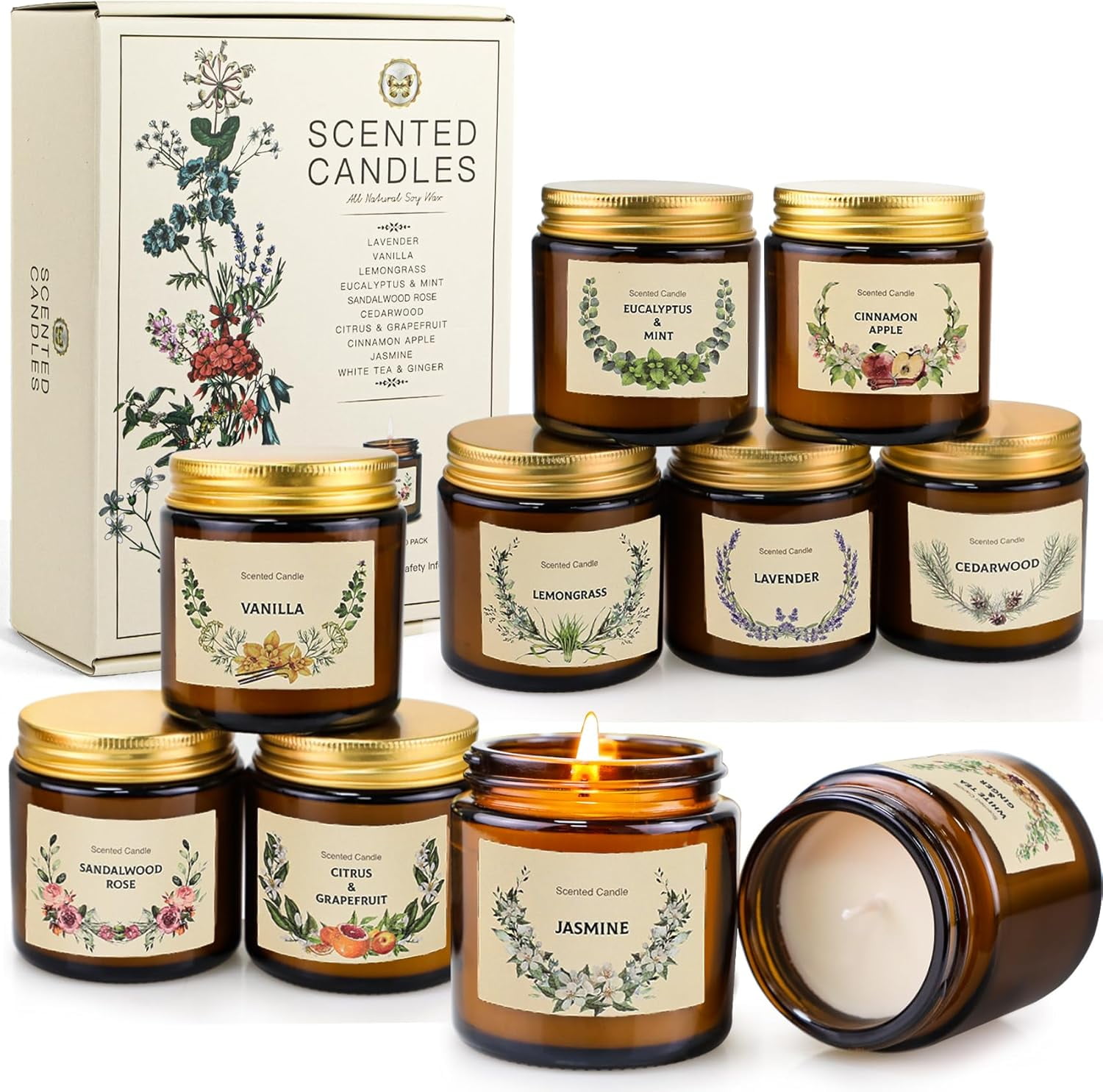 10 Pack Candles for Home Scented Aromatherapy Candles Gifts Set for ...