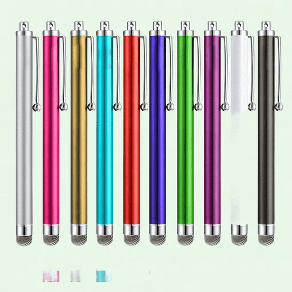 10 Pack Capacitive Stylus Pens with Nano Fiber Tips, High Sensitivity, Ultra Smooth for Cell Phone, iPad, Kindle, Microsoft Surface