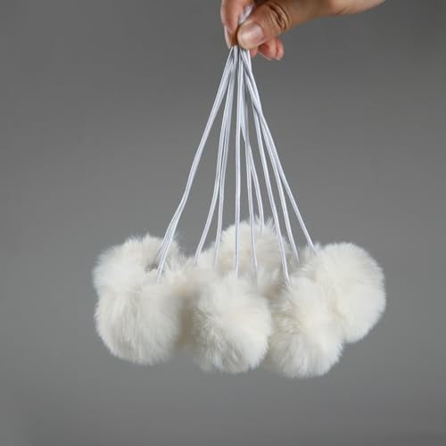 10-Pack Cat Tree Tower Accessories Replacement Attachment Ball Toy, Replaceable Cat Dangling Toy with Bell (Cream-White)