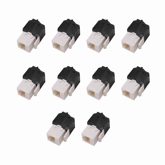 10-Pack Cat6A RJ45 Jack - Cat6 Compatible -180 Degree Toolless -Ethernet Wall -Cat6A Network Coupler