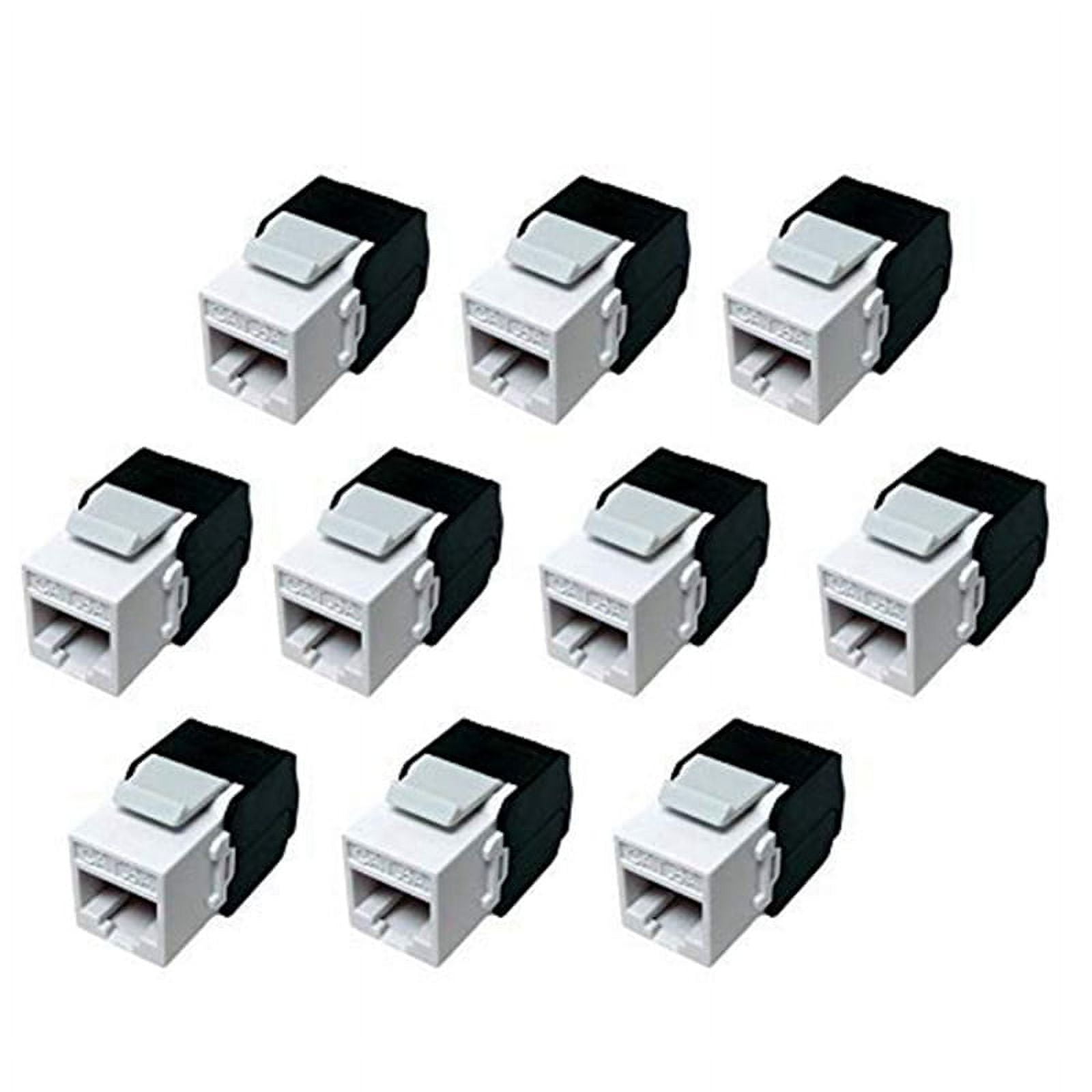 10Pack Cat6A RJ45 Jack Cat6 Compatible 180 Degree Toolless
