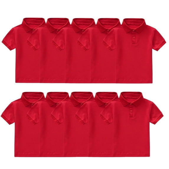 10-Pack Celivon Toddler Boys Polo Shirt Baby Tagless Short Sleeve School Uniform Spring Summer Casual Solid Color Gentleman Tops Boys Girls Holiday TShirts